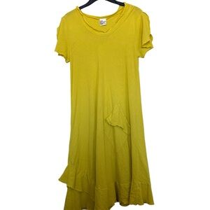 Oh My Gauze! LA Women’s Sz 1(S/M) (6-10) Yellow Dress Side Pocket Ruffled Hem